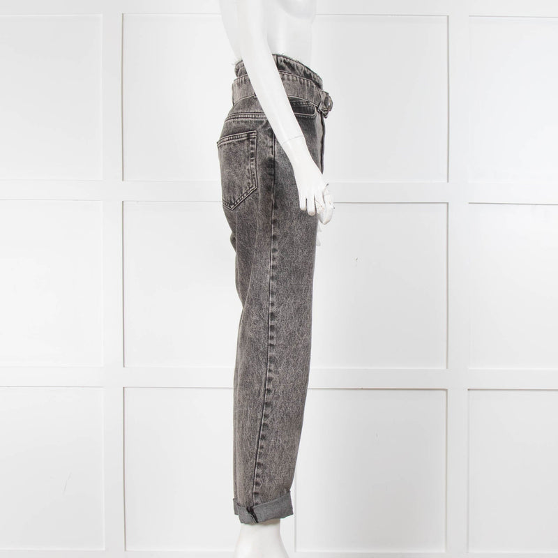 Iro Grey Demin Cuffed High Waist Jeans