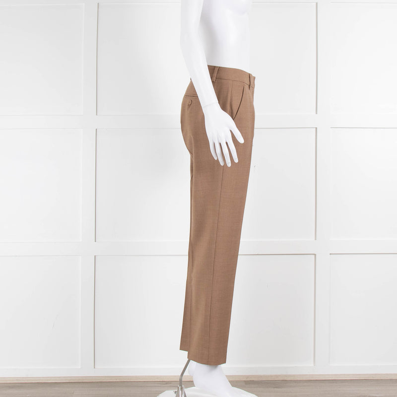 Weekend Max Mara Tan Wool Slim Leg Trousers