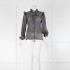 Maje Silver Lurex Long Sleeve Top