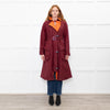 Barbour X Roksanda Burgundy and Orange Waxed Evengia Coat