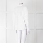 Munthe White Smocked Short Sleeve Top
