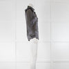 Maje Silver Lurex Long Sleeve Top