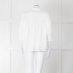 Munthe White Smocked Short Sleeve Top