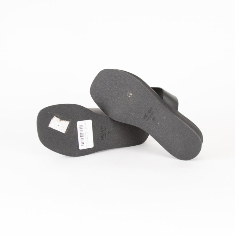 Me + Em Black Wedge Flip Flops