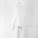 Munthe White Smocked Short Sleeve Top