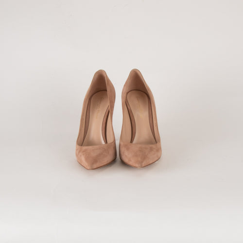 Gianvito Rossi Taupe Suede 100mm High Court Shoes
