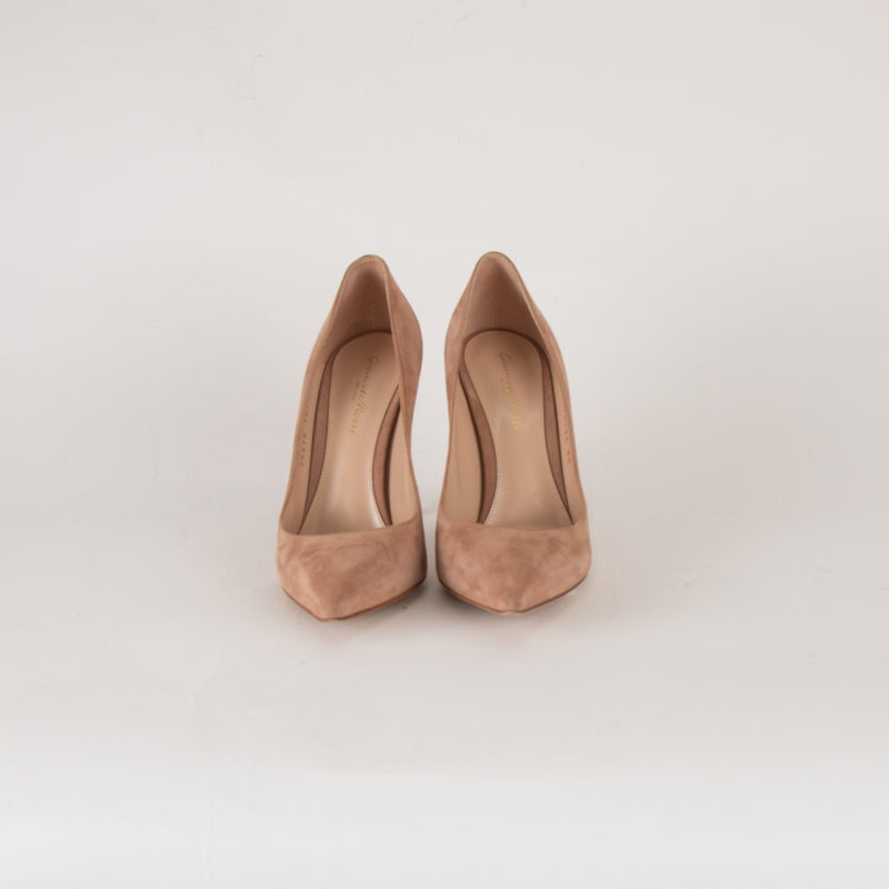 Gianvito Rossi Taupe Suede 100mm High Court Shoes