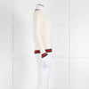Gucci Cream Wool Knit Top With Red Trim