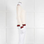 Gucci Cream Wool Knit Top With Red Trim