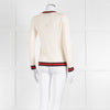 Gucci Cream Wool Knit Top With Red Trim