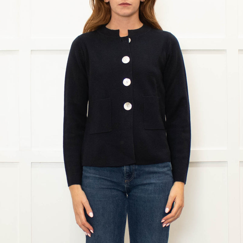 Daniel & Mayer Navy Short Cardigan Mother Of Pearl Buttons
