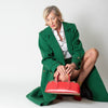 Glamoda Style X Sophie Hermann Green & Black Check Pied De Poule Coat
