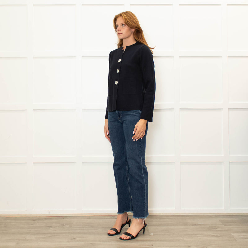 Daniel & Mayer Navy Short Cardigan Mother Of Pearl Buttons