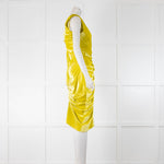 Bottega Veneta Yellow Ruched Velvet Sleeveless Dress