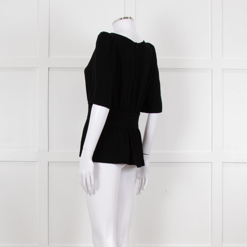 Ba&sh Black Gathered Waist Top