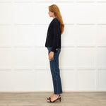 Daniel & Mayer Navy Short Cardigan Mother Of Pearl Buttons