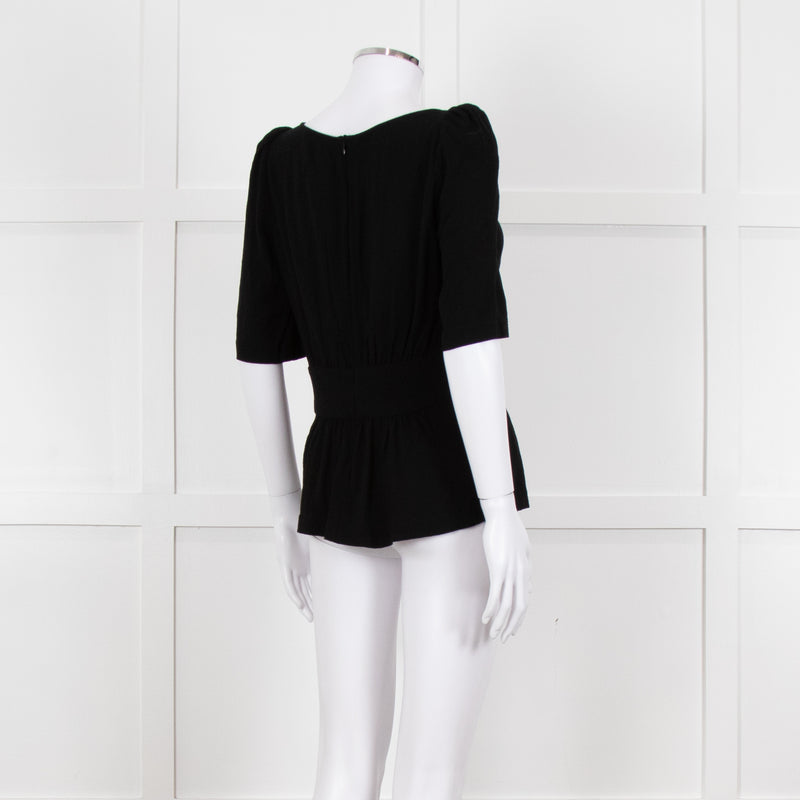 Ba&sh Black Gathered Waist Top