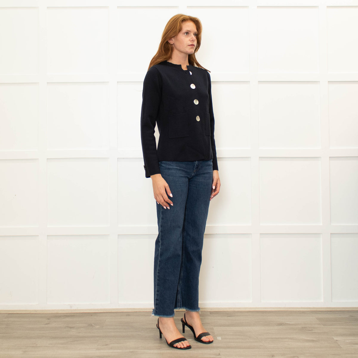Daniel & Mayer Navy Short Cardigan Mother Of Pearl Buttons