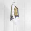 Camilla Yellow Blue Embellished Silk Sleeveless Top