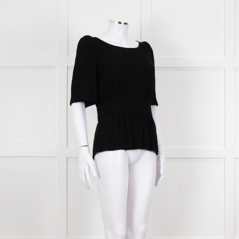 Ba&sh Black Gathered Waist Top