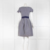 Carolina Herrera Navy White Bow Sleeve Detail Dress