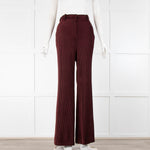 Acne Studios Burgundy Corduroy Flare Trousers