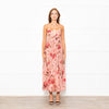 Zimmermann Peach Floral Linen Strapless Maxi Dress
