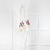Paco Rabanne Cream Red Pleated Lace Vest Top