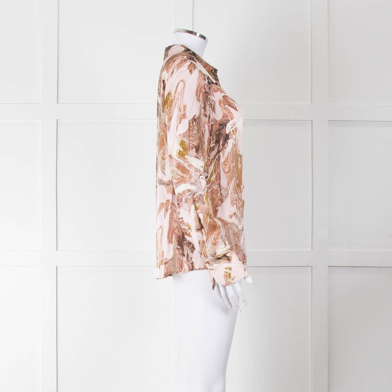 Mos Mosh Pink & Brown Patterned Blouse