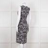 Dolce & Gabbana Black White Flower Print Sleeveless Knee Length Dress