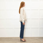 Fabiana Filippi Cream V-Neck Front Pocket Sweater
