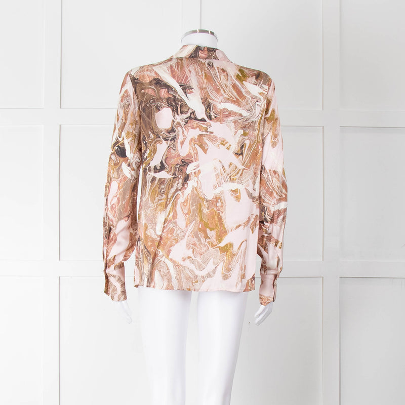 Mos Mosh Pink & Brown Patterned Blouse