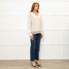 Fabiana Filippi Cream V-Neck Front Pocket Sweater