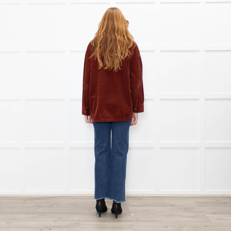 Me+Em Brown Oversized Cord Shacket