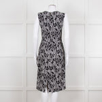 Dolce & Gabbana Black White Flower Print Sleeveless Knee Length Dress