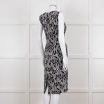 Dolce & Gabbana Black White Flower Print Sleeveless Knee Length Dress