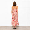 Zimmermann Peach Floral Linen Strapless Maxi Dress