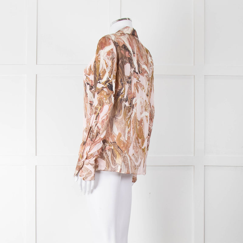 Mos Mosh Pink & Brown Patterned Blouse