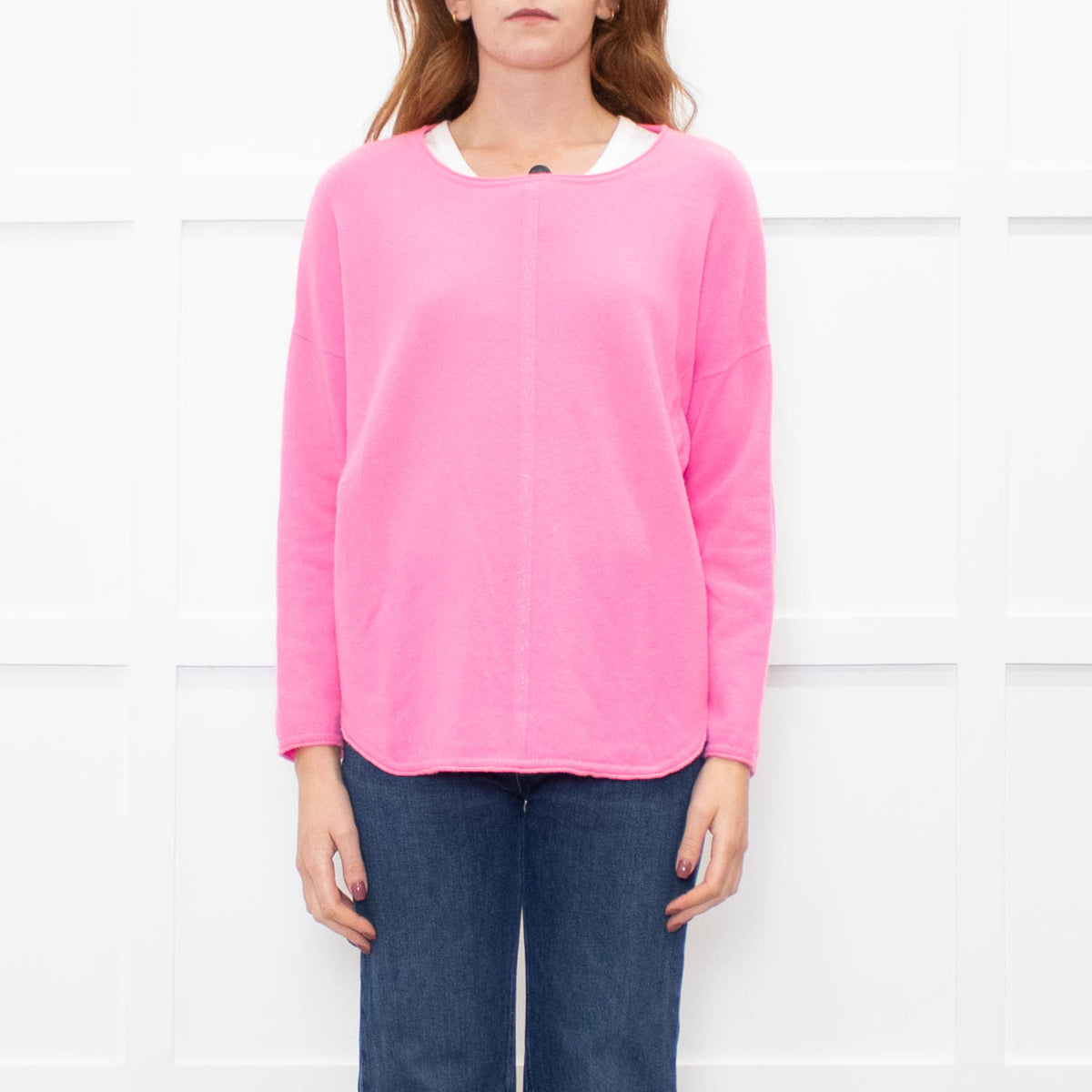 Cocoa Cashmere Pink Cashmere Jumper With Sparkle Stripe