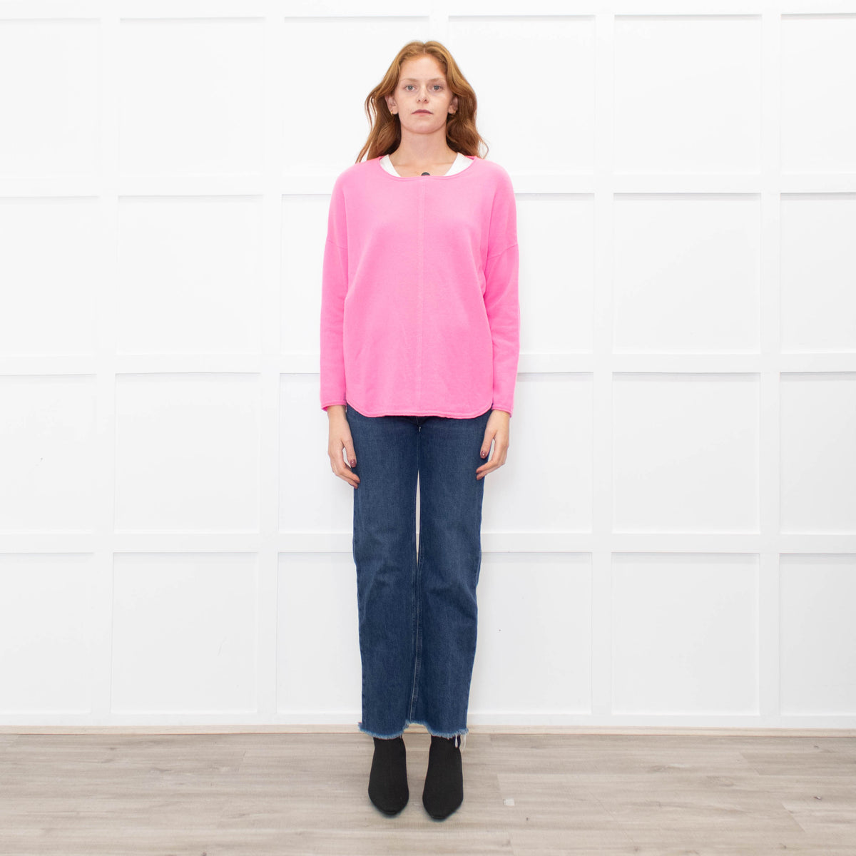 Cocoa Cashmere Pink Cashmere Jumper With Sparkle Stripe