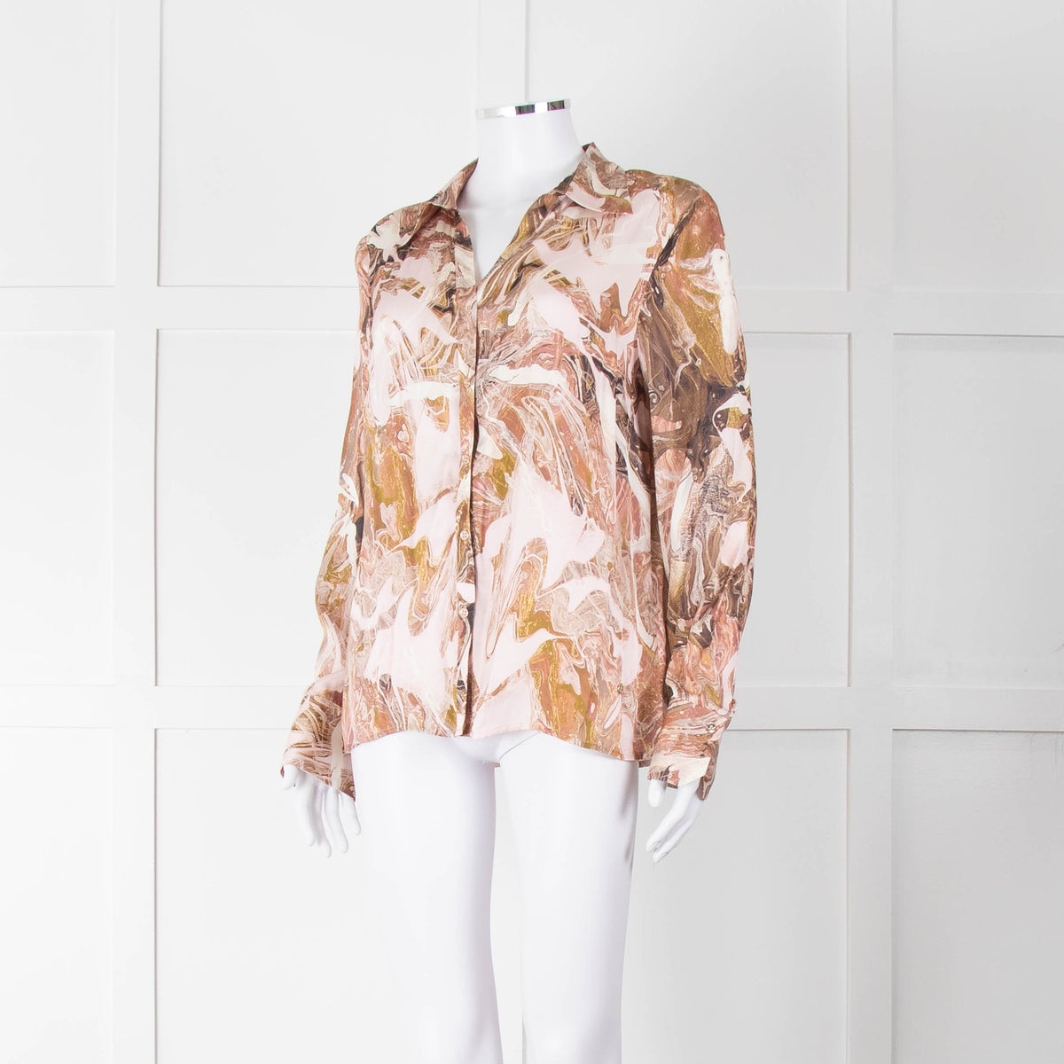 Mos Mosh Pink & Brown Patterned Blouse