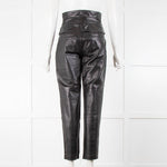 Claudie Pierlot Black Moc Croc  Leather Trousers