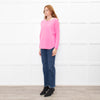 Cocoa Cashmere Pink Cashmere Jumper With Sparkle Stripe