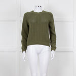 Iris Khaki Cotton Cable Knit Sweater