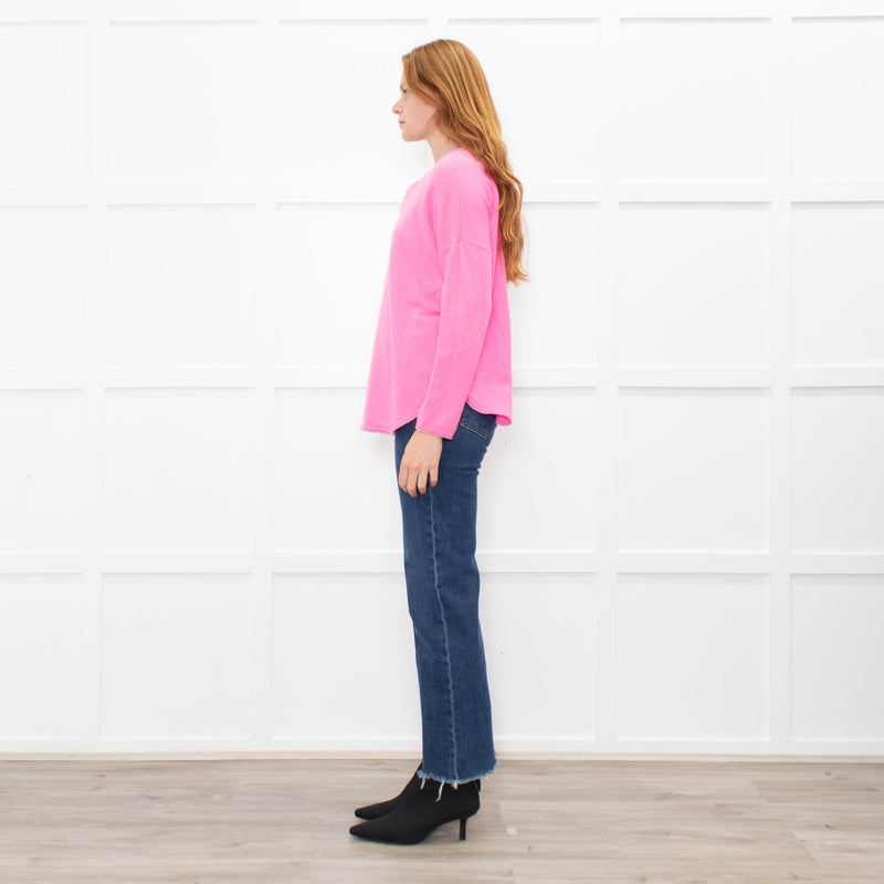 Cocoa Cashmere Pink Cashmere Jumper With Sparkle Stripe