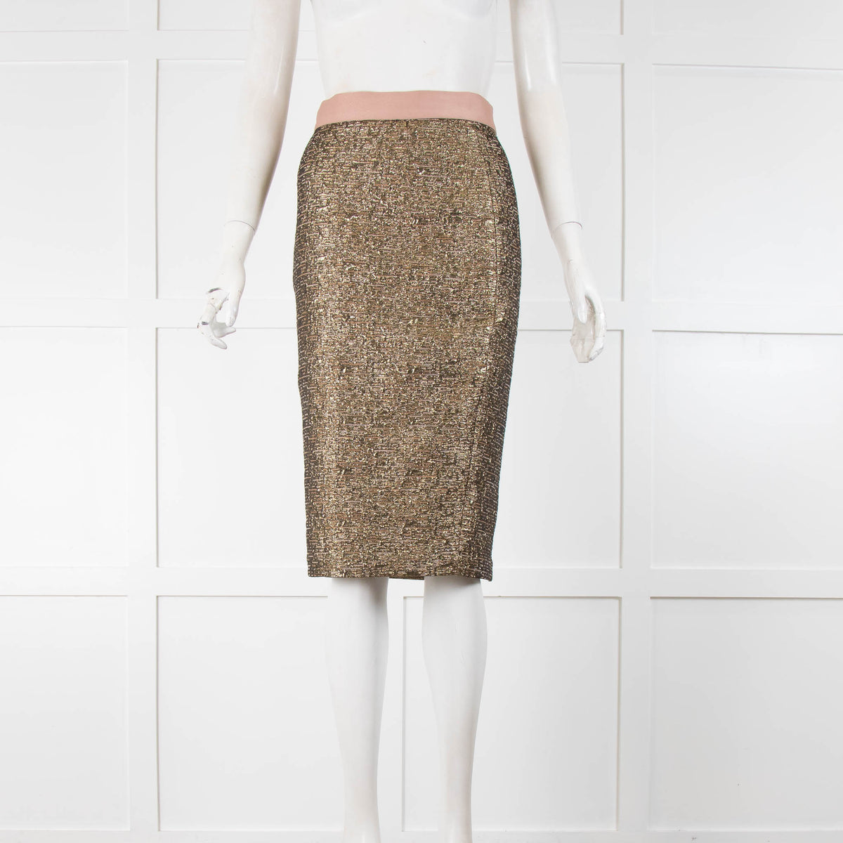 Malene Birger Gold Shimmer Pencil Skirt