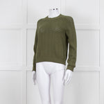 Iris Khaki Cotton Cable Knit Sweater