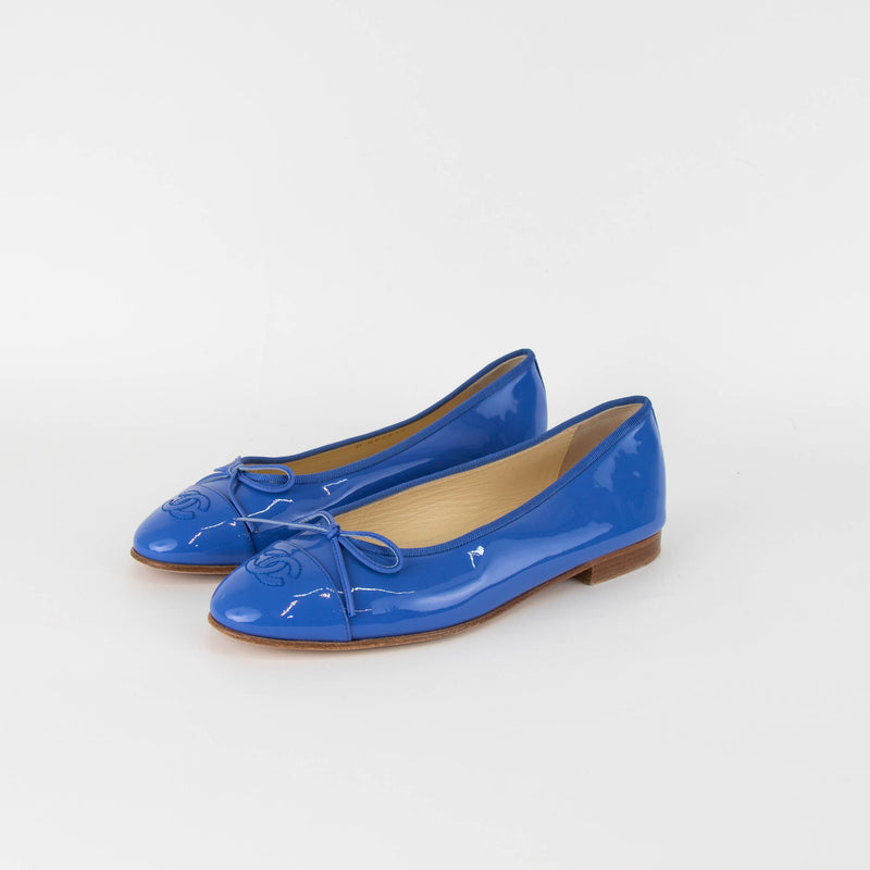 Chanel Lilac Patent Ballerina Pumps