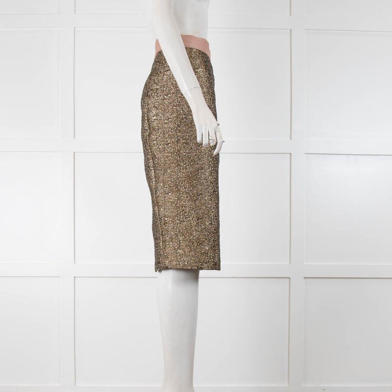 Malene Birger Gold Shimmer Pencil Skirt