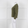 Iris Khaki Cotton Cable Knit Sweater